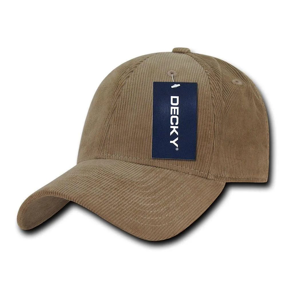 1 Dozen Decky Corduroy 6 Panel Low Crown Dad Hats Caps Wholesale Lots