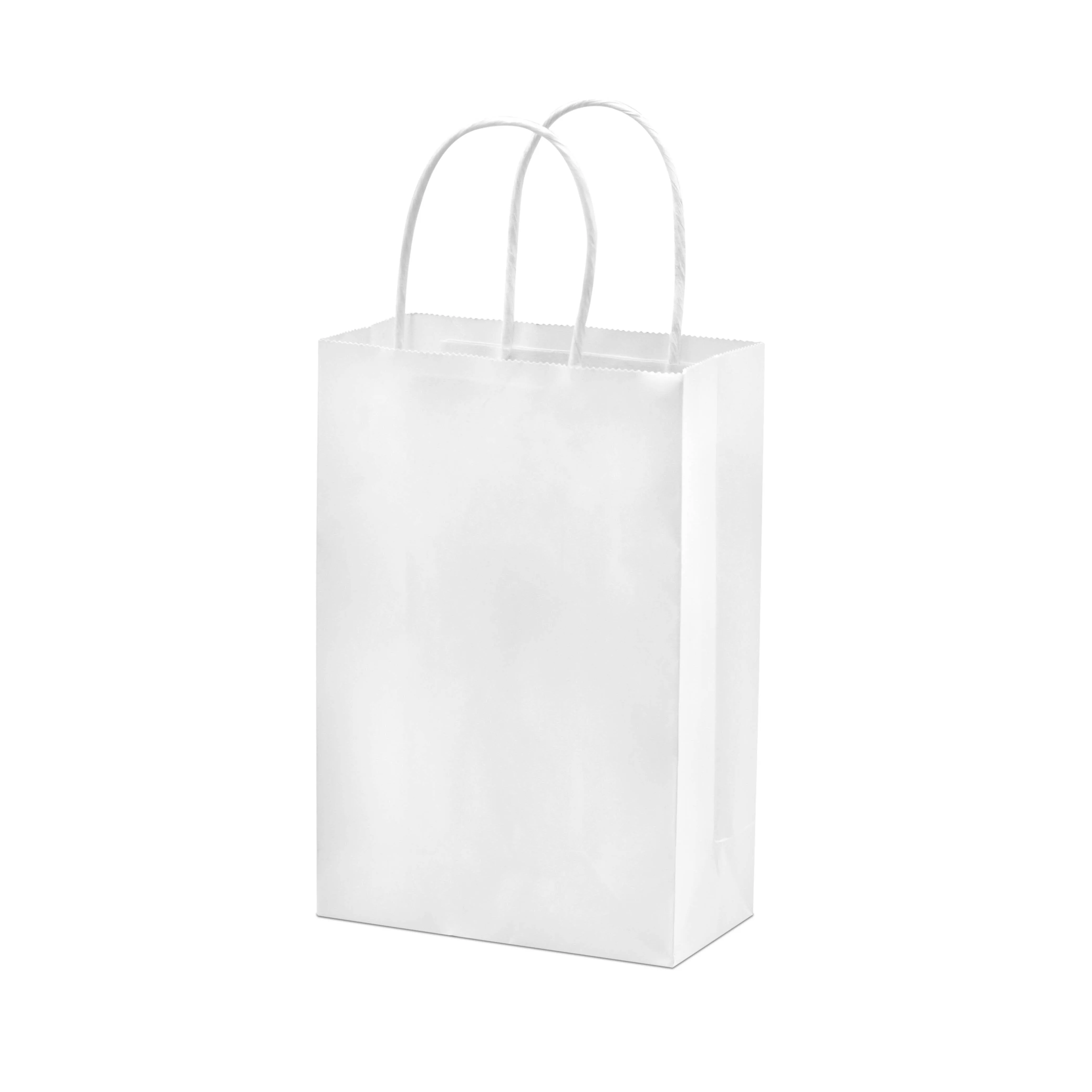 6x3x9 Extra Small White Paper Bags with Handles