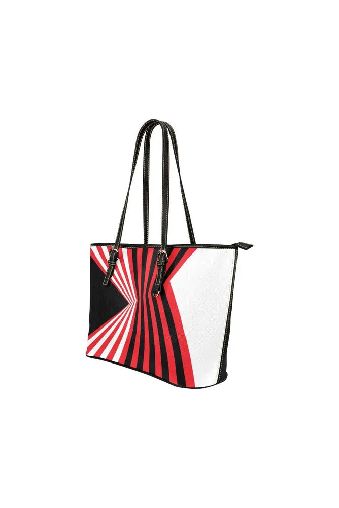 Abstract Line Leather Tote Bag/Small