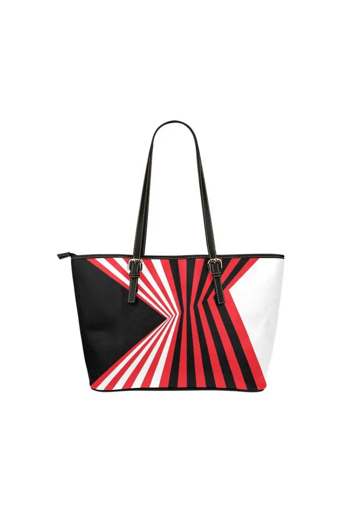 Abstract Line Leather Tote Bag/Small