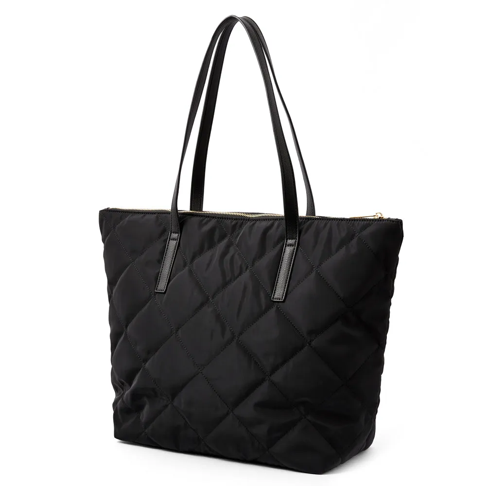 Accessorize London Women's Faux Leather Tilly quilted tote