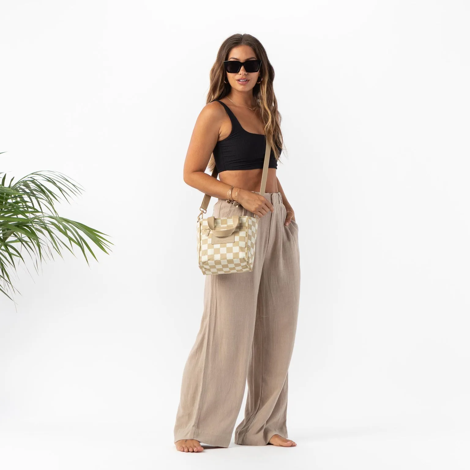 Aloha Collection Checkmate Crossbody Bag-Creme/Dune