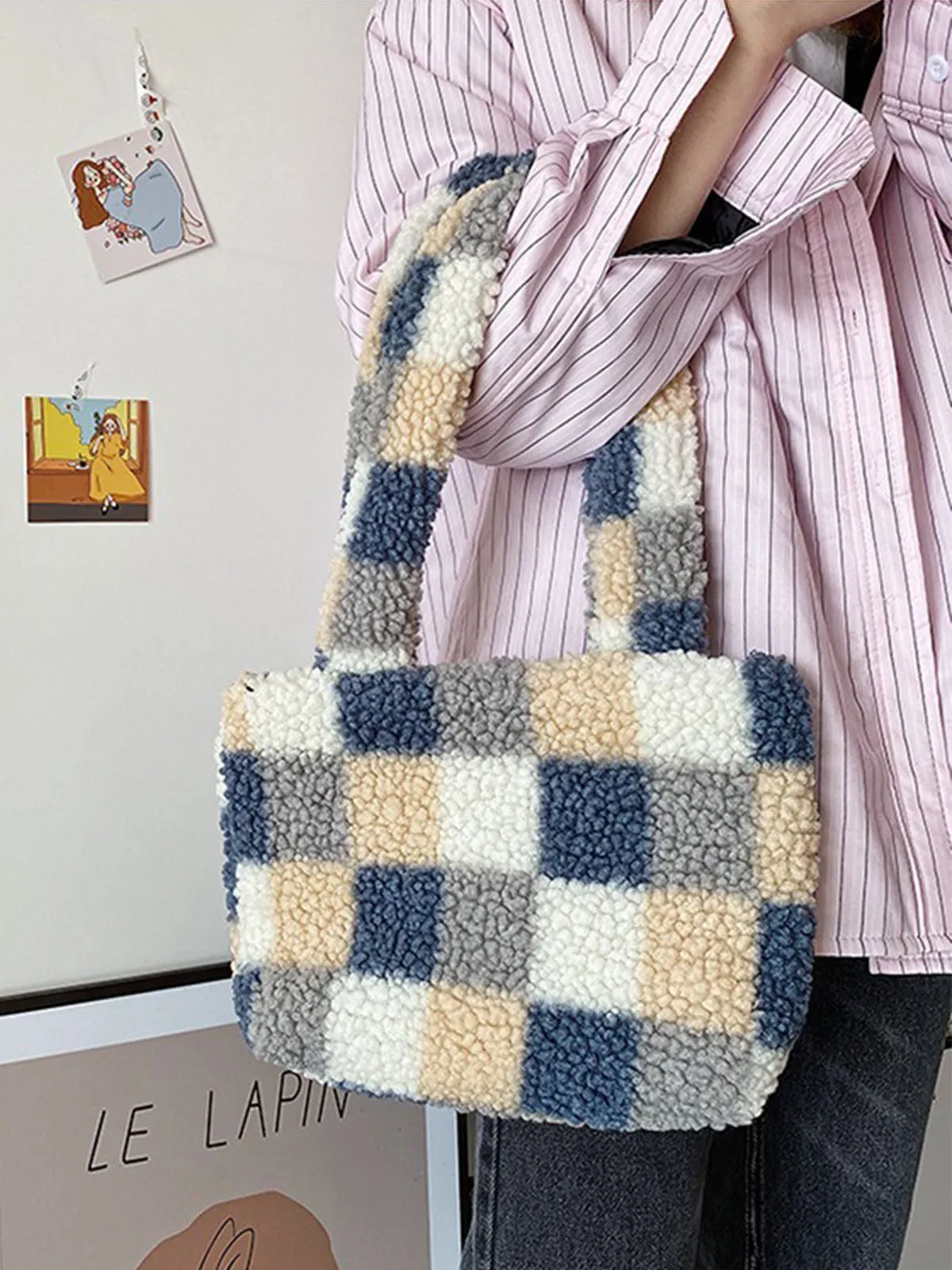 Autumn/Winter Soft Plush Tote Bag