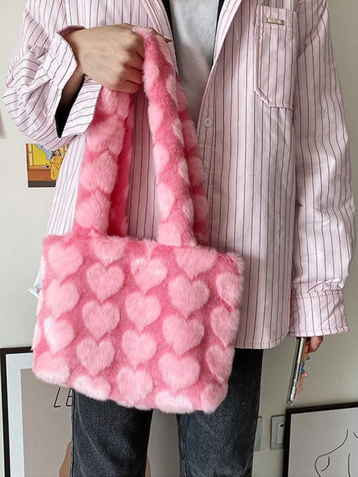 Autumn/Winter Soft Plush Tote Bag