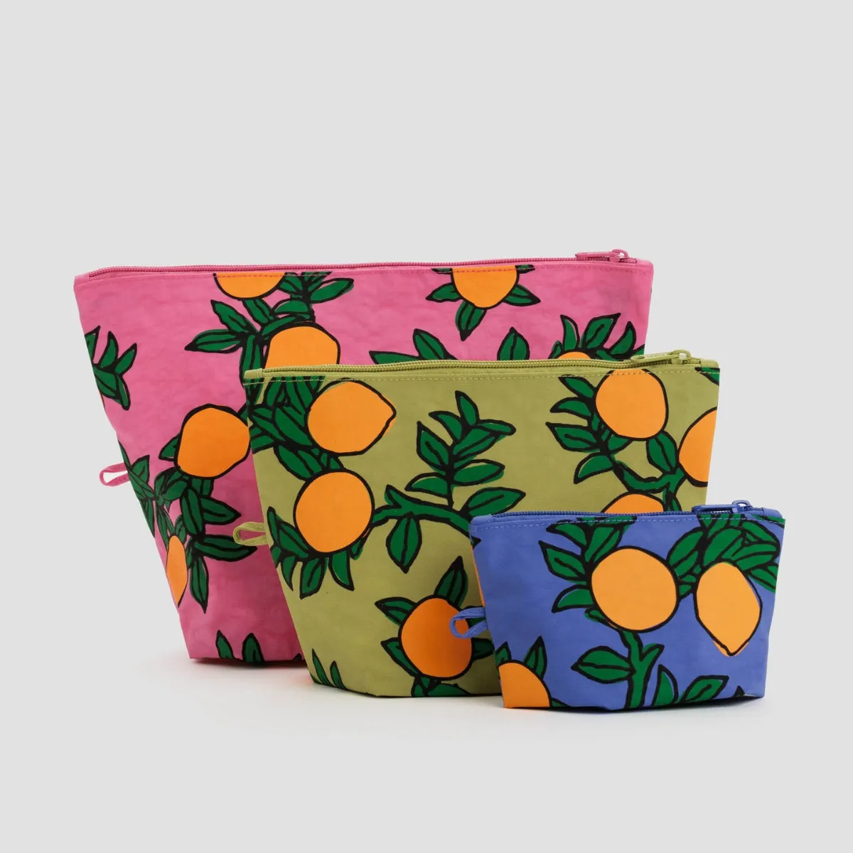 Baggu Go Pouch Set in Orange Trees