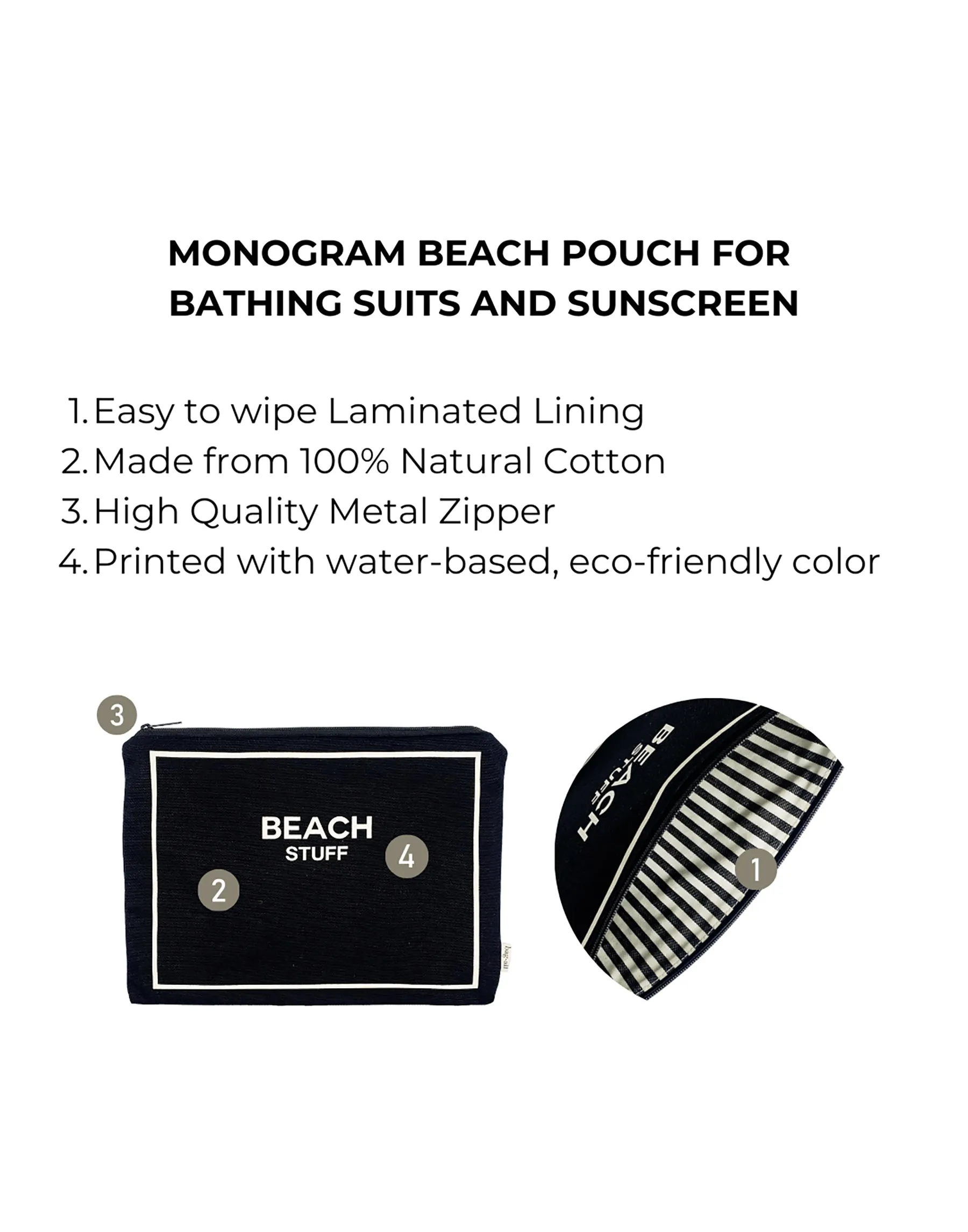 Beach Pouch for Bathing Suits and Sunscreen by Bag-All - Black