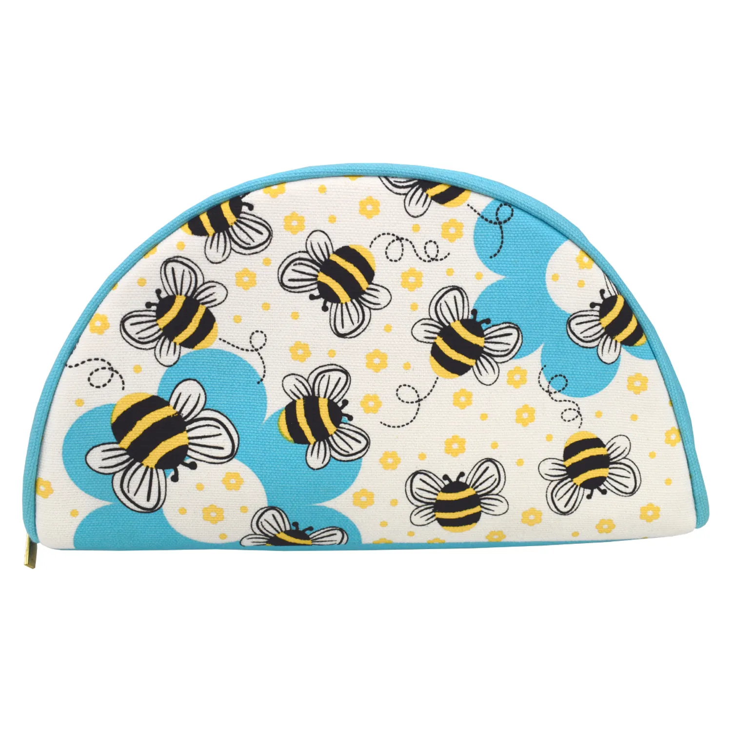 Bee Half Moon Canvas Pouch