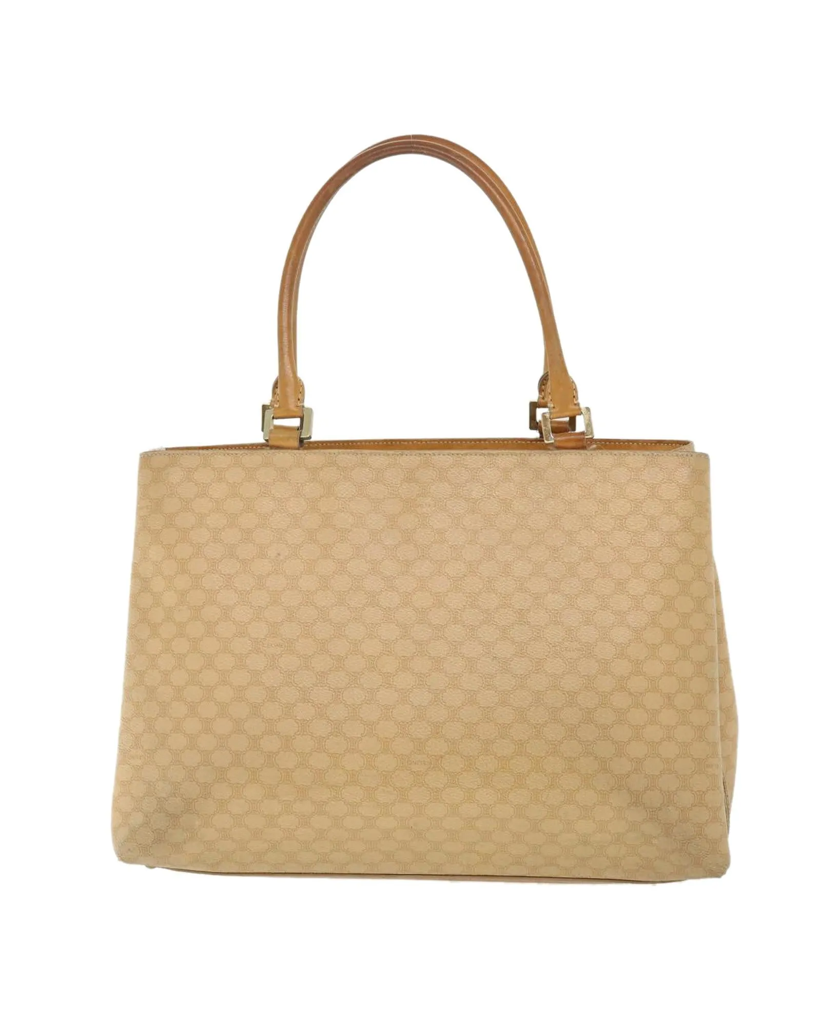 Beige Macadam Canvas Tote Bag with PVC Leather