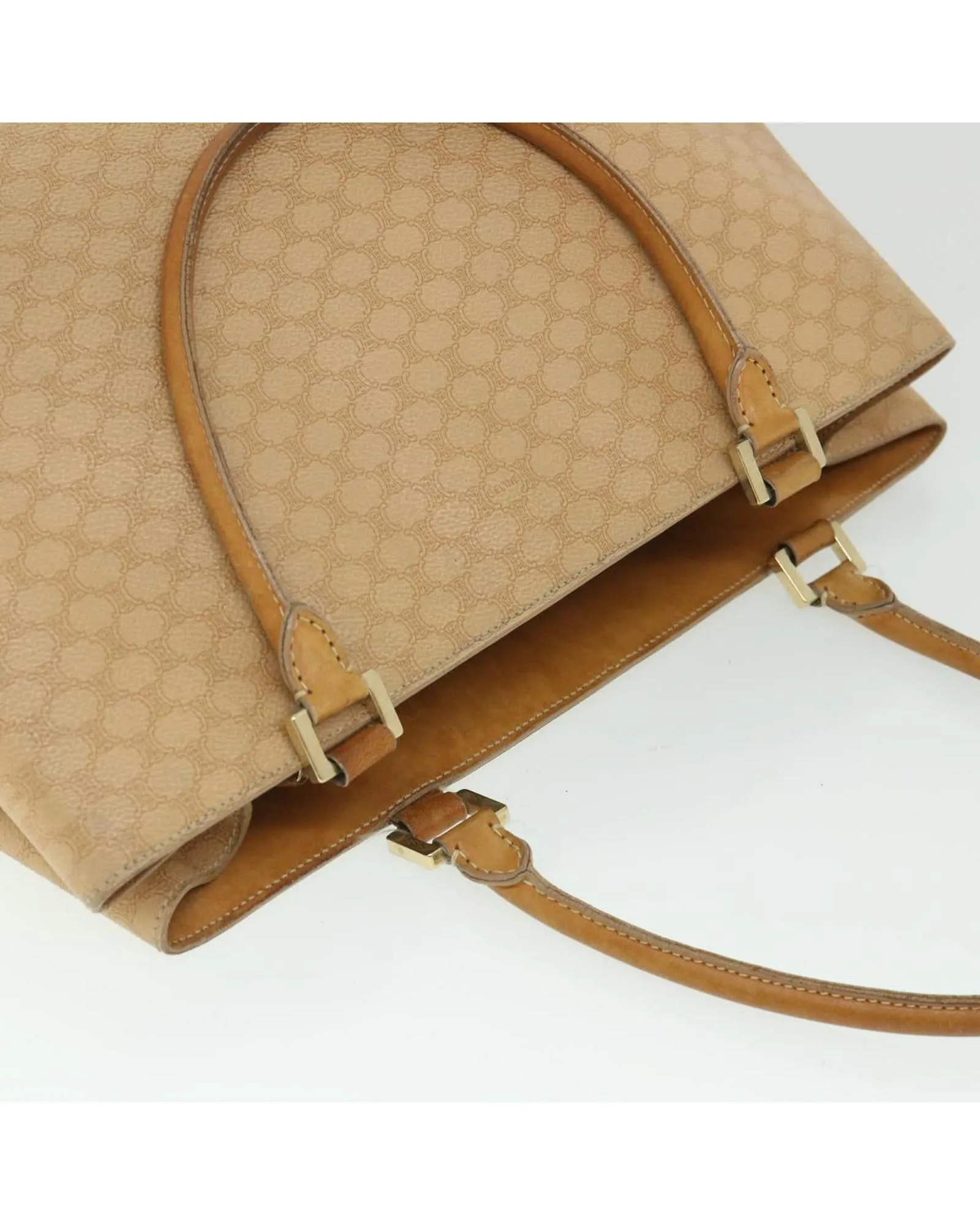 Beige Macadam Canvas Tote Bag with PVC Leather