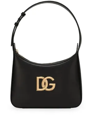 Black Calf Leather Logo Tote Bag