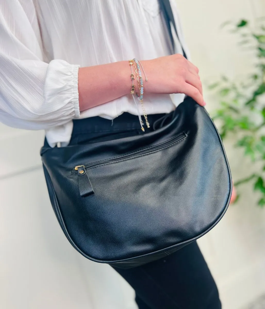 Black Crescent Sling Bag