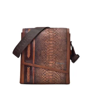 BO362PI - Cuadra cacao casual fashion python messenger bag for men / women