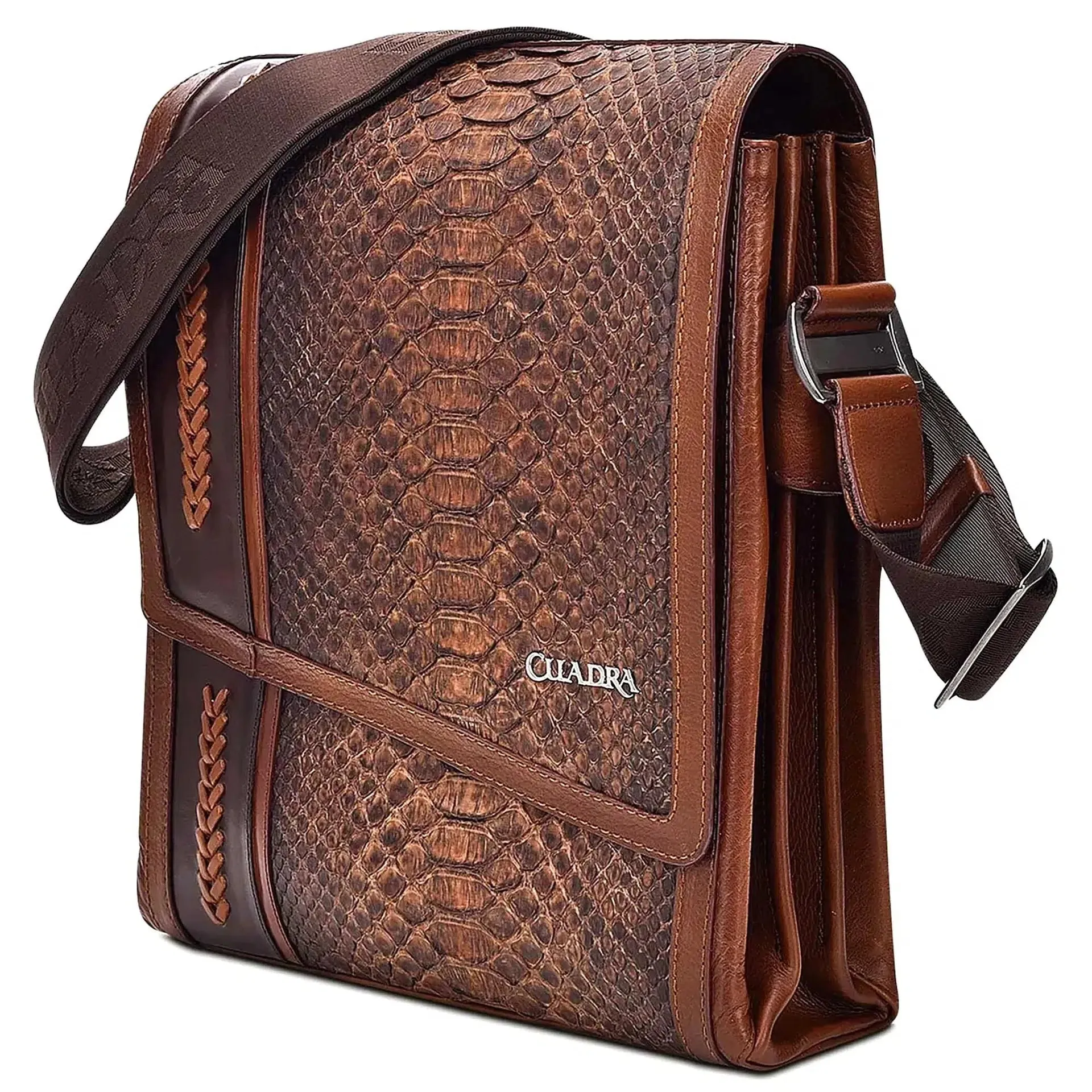 BO362PI - Cuadra cacao casual fashion python messenger bag for men / women