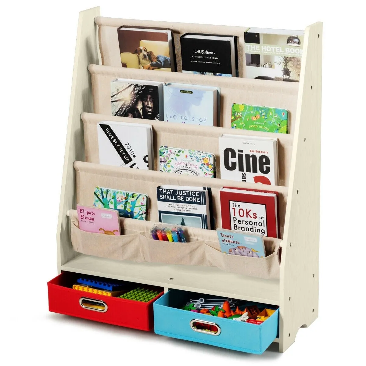 Bookrack & Toy Organizer - Beige