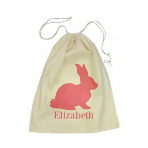 Calico Drawstring Bag - Pink Bunny