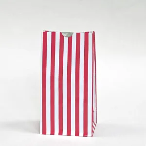 Candy Striped Party Bags Red (10 pack)