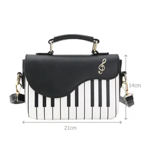 Casual Cute Women's Flap Leather Messenger Bags With Piano Pattern