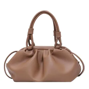 Casual Fashionable Ladies' Soft Leather Dumpling Shape Handbags