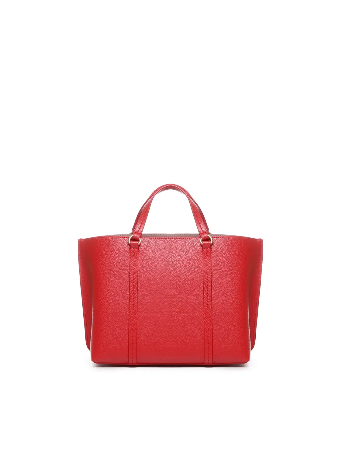 Classic Red Leather Shopper Bag