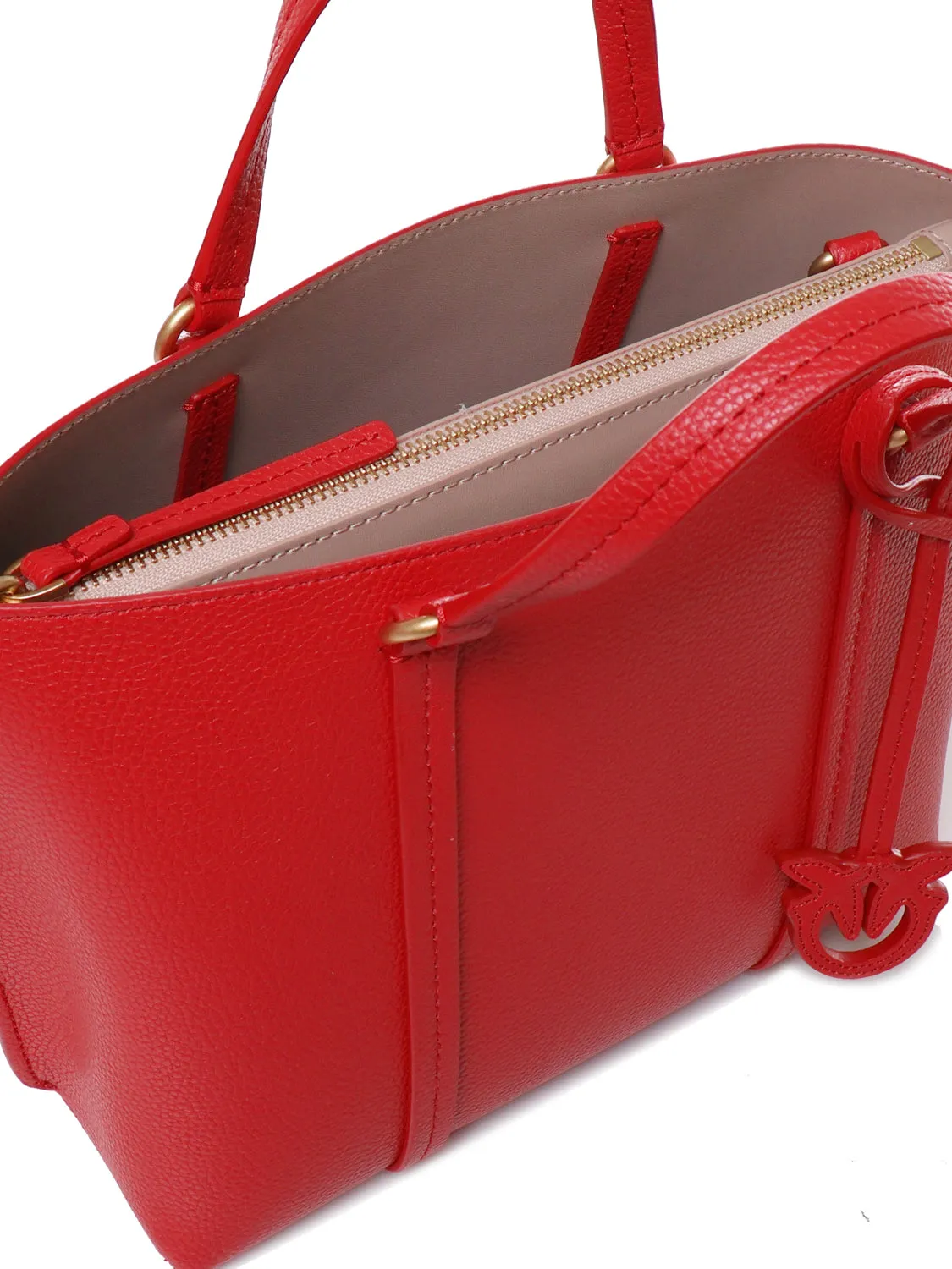 Classic Red Leather Shopper Bag