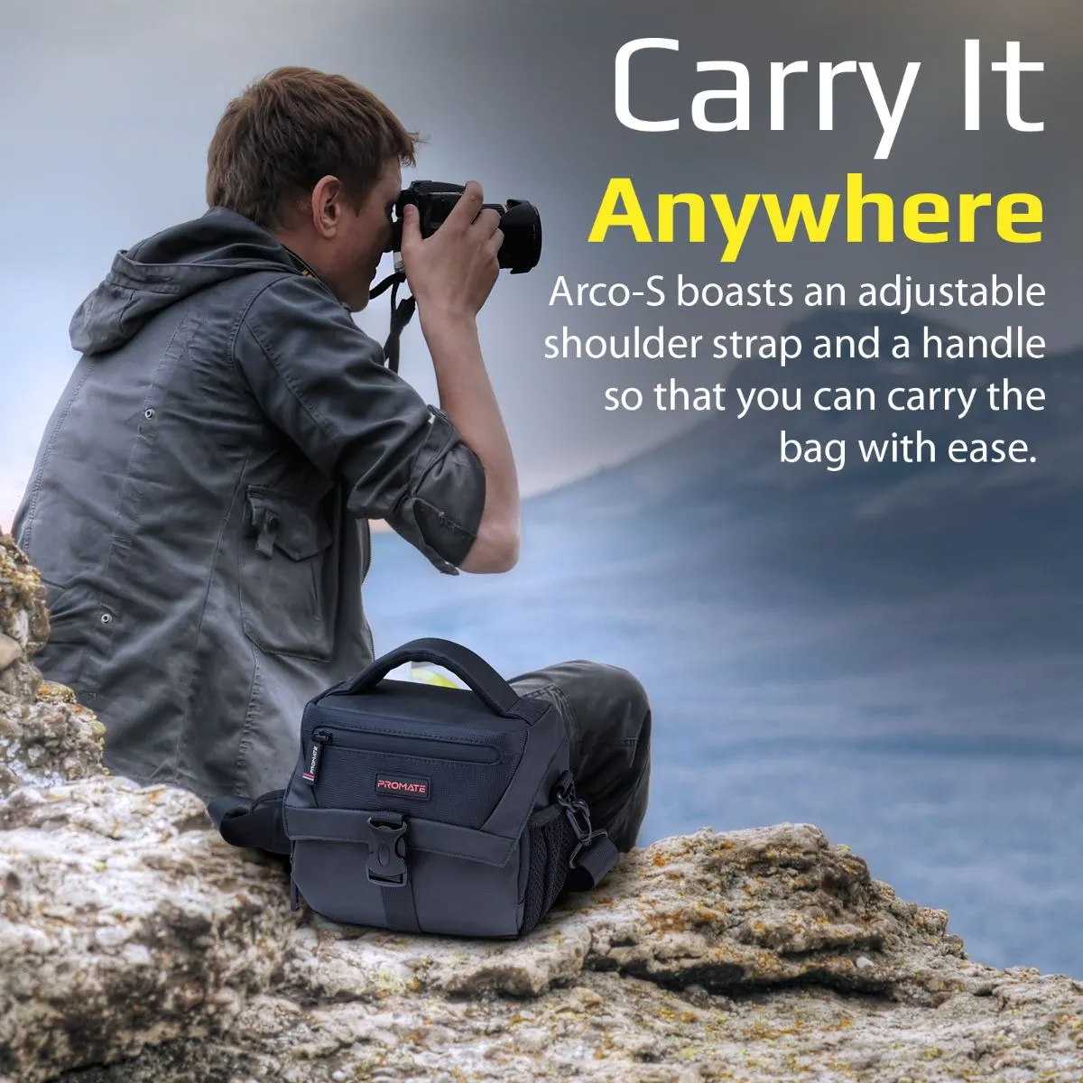 Compact DSLR Camera bag with Adjustable Compartment