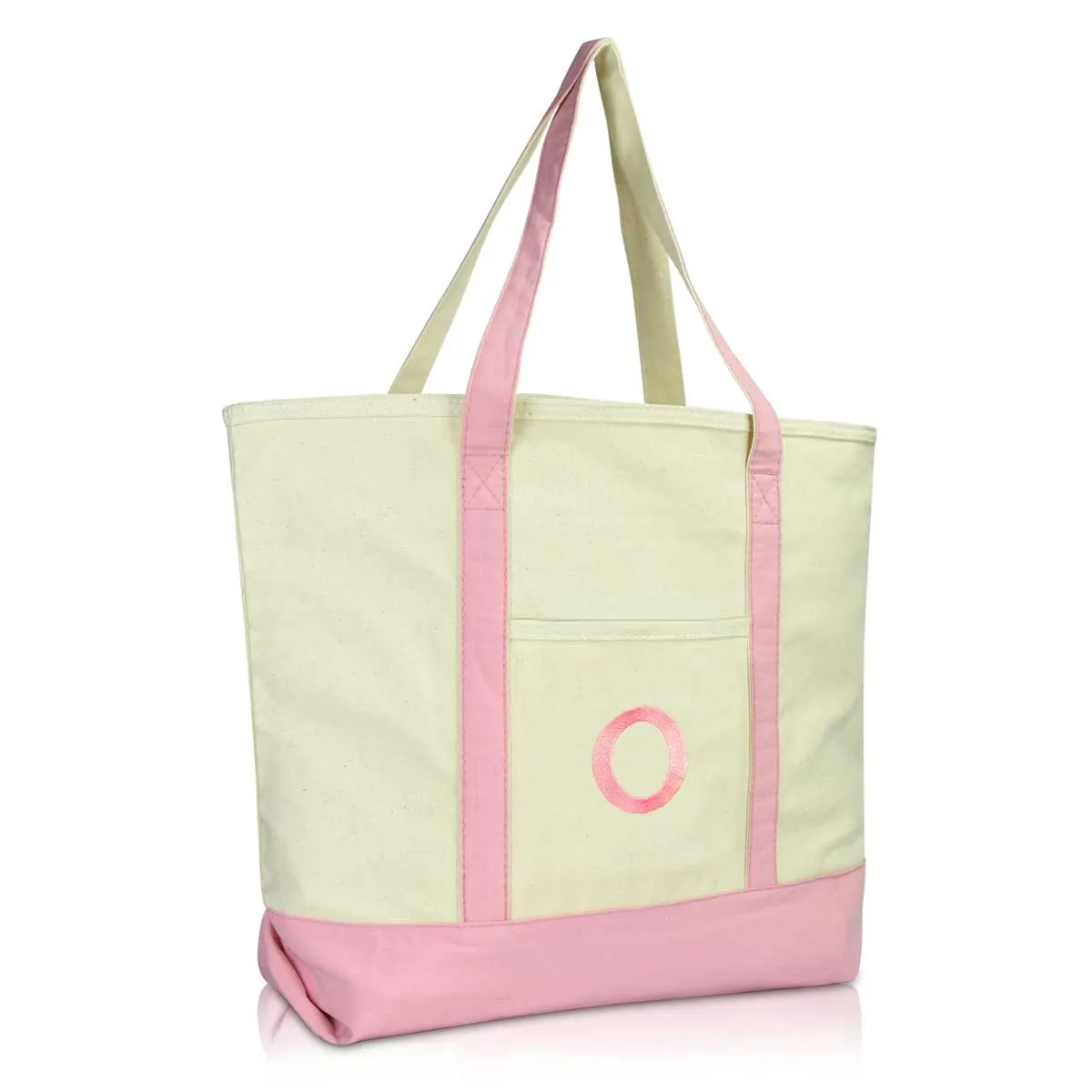 Dalix Initial Tote Bag Personalized Monogram Zippered Top Letter - O