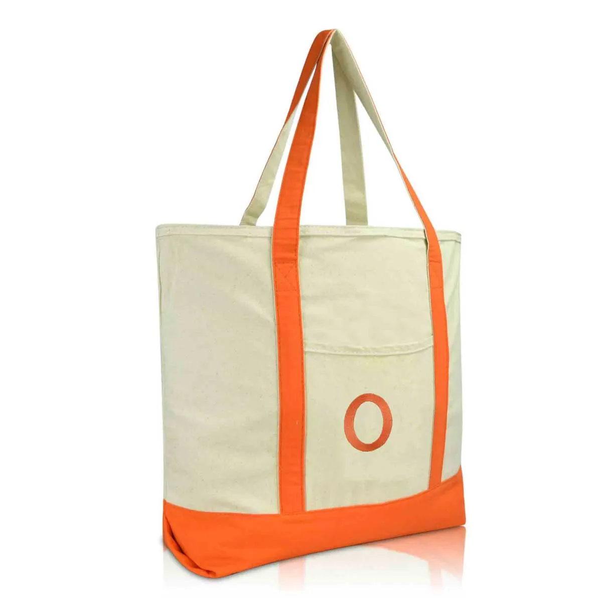 Dalix Initial Tote Bag Personalized Monogram Zippered Top Letter - O