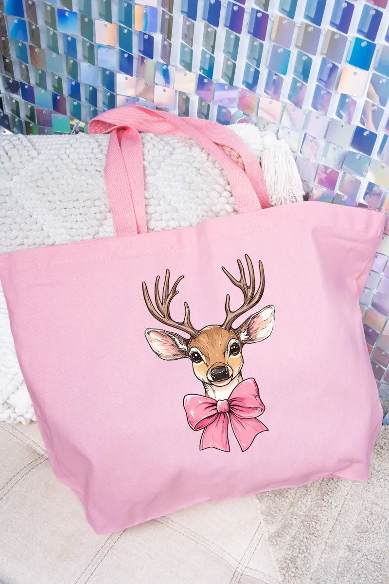 Deer Coquette Canvas Jumbo Tote