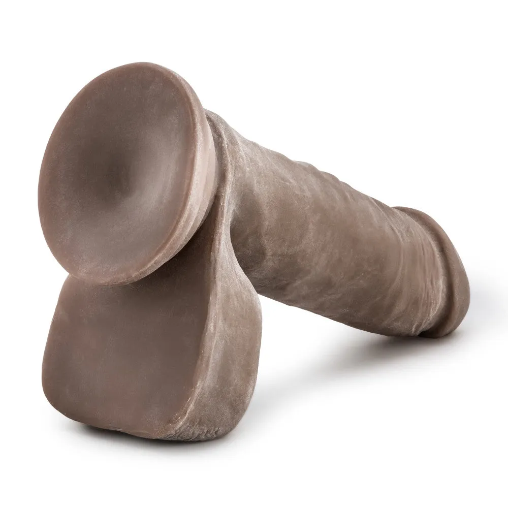 Dr. Skin By Blush® | Mr. Magic Realistic Chocolate 9.5-Inch Long Dildo With Balls & Suction Cup Base