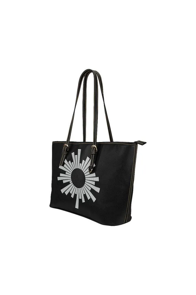 Equalizing Rays Leather Tote Bag/Small