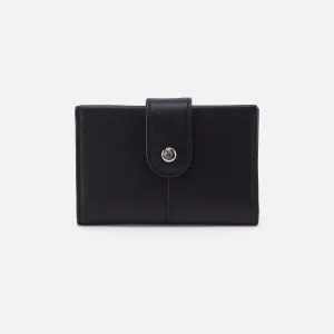 Essential Card Case In Soft Saffiano Leather - Black