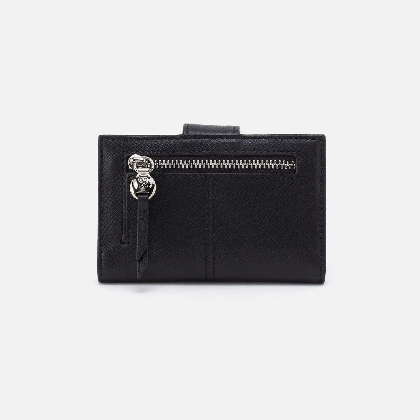 Essential Card Case In Soft Saffiano Leather - Black