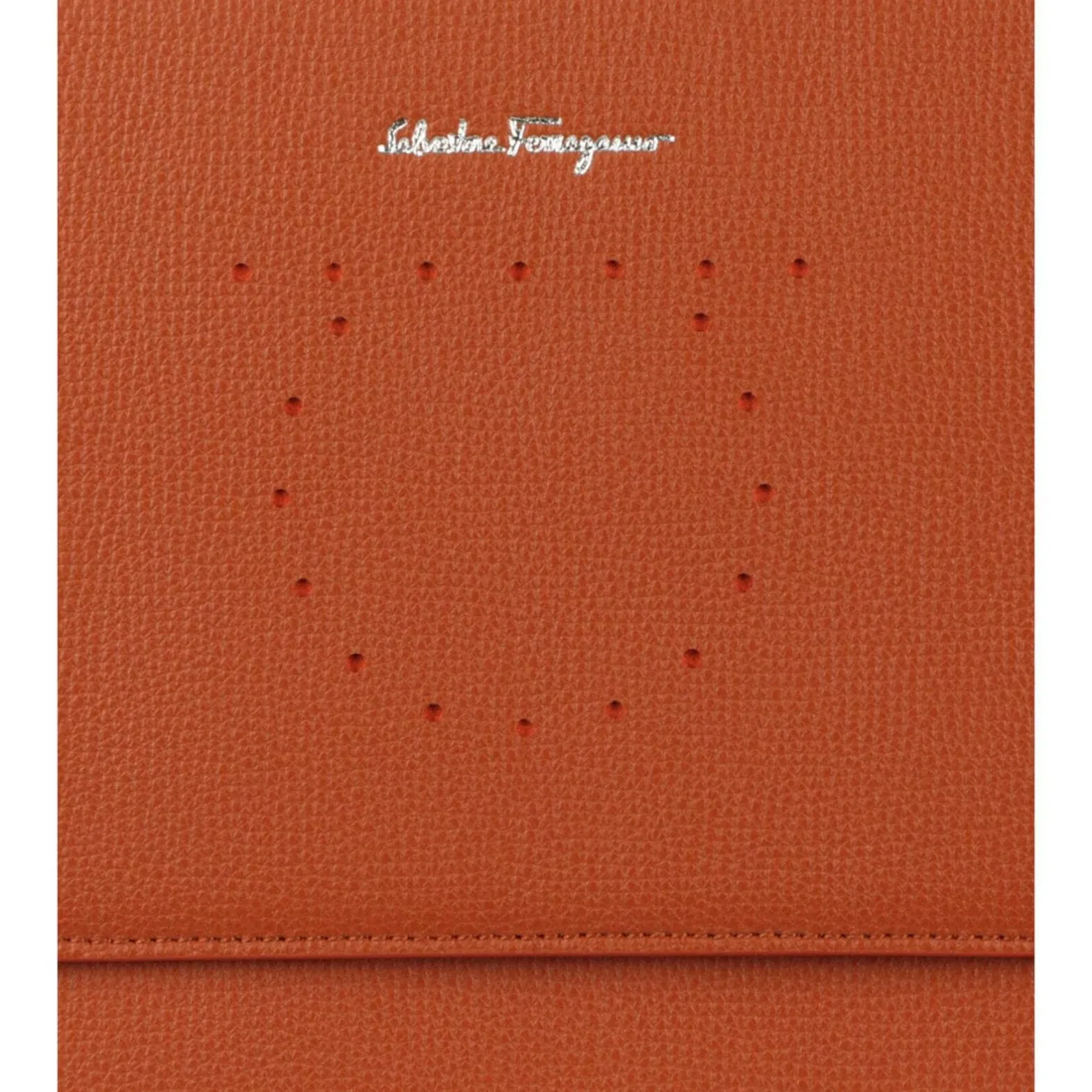 Ferragamo Leather Clutch with Strap Rust