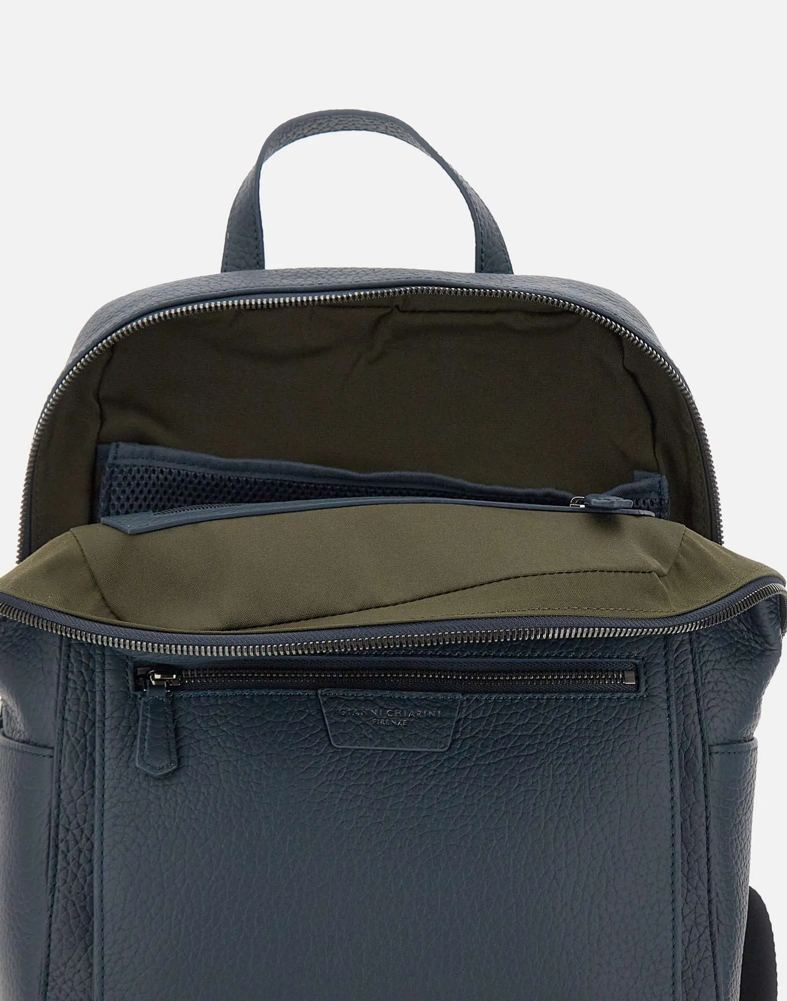 Florence Blue Leather Backpack