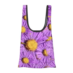 Folding Shopping Bag (Polyester with storage pouch) Purple Aster 1