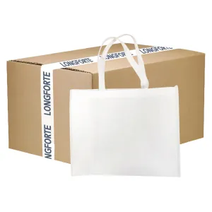 FULL CARTON - 120 x Shopping Bags with Gusset - Fibre Paper - 43cm x 37cm - Short Handles