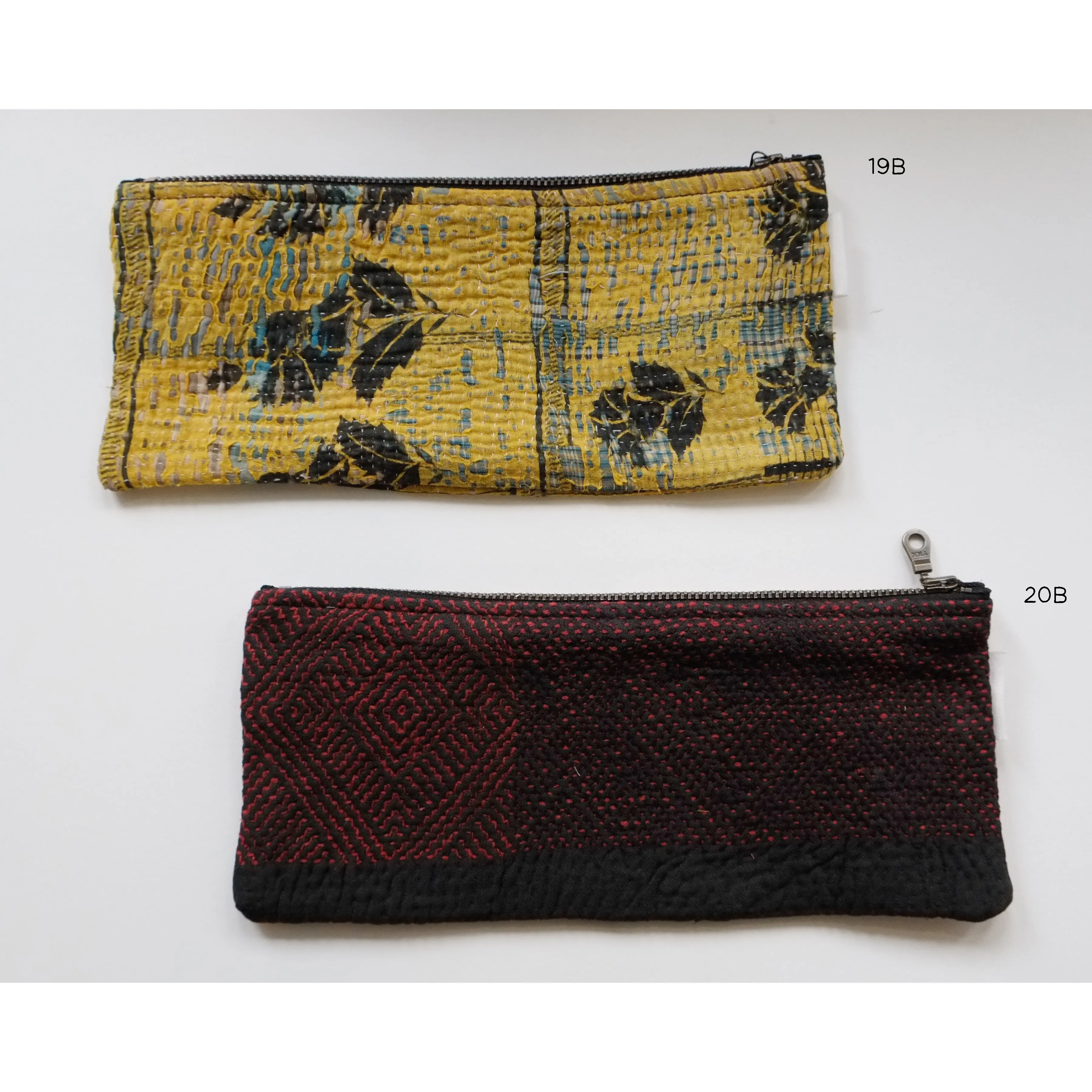 Kantha Scrap Flat Zip Pouch (14 available)