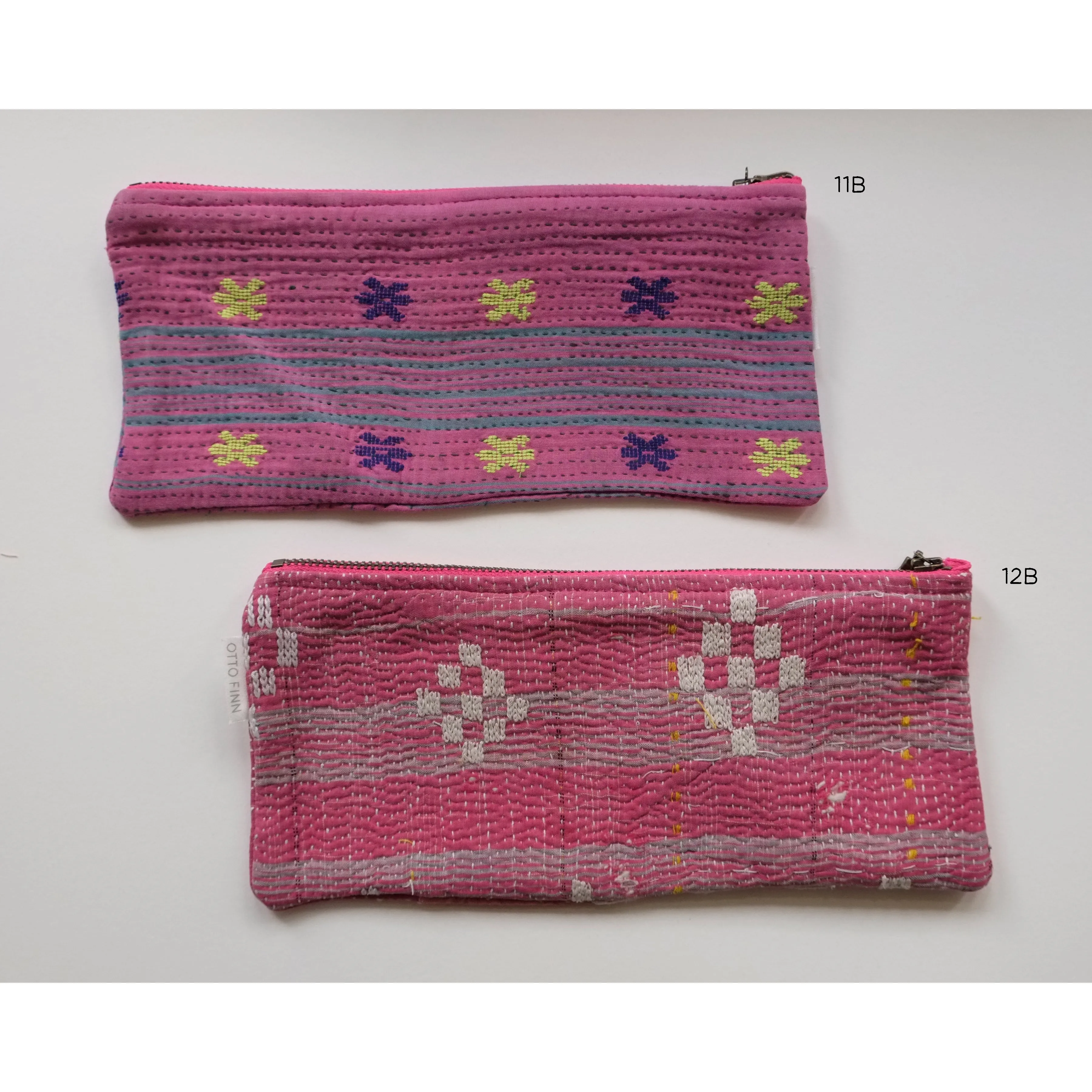 Kantha Scrap Flat Zip Pouch (14 available)