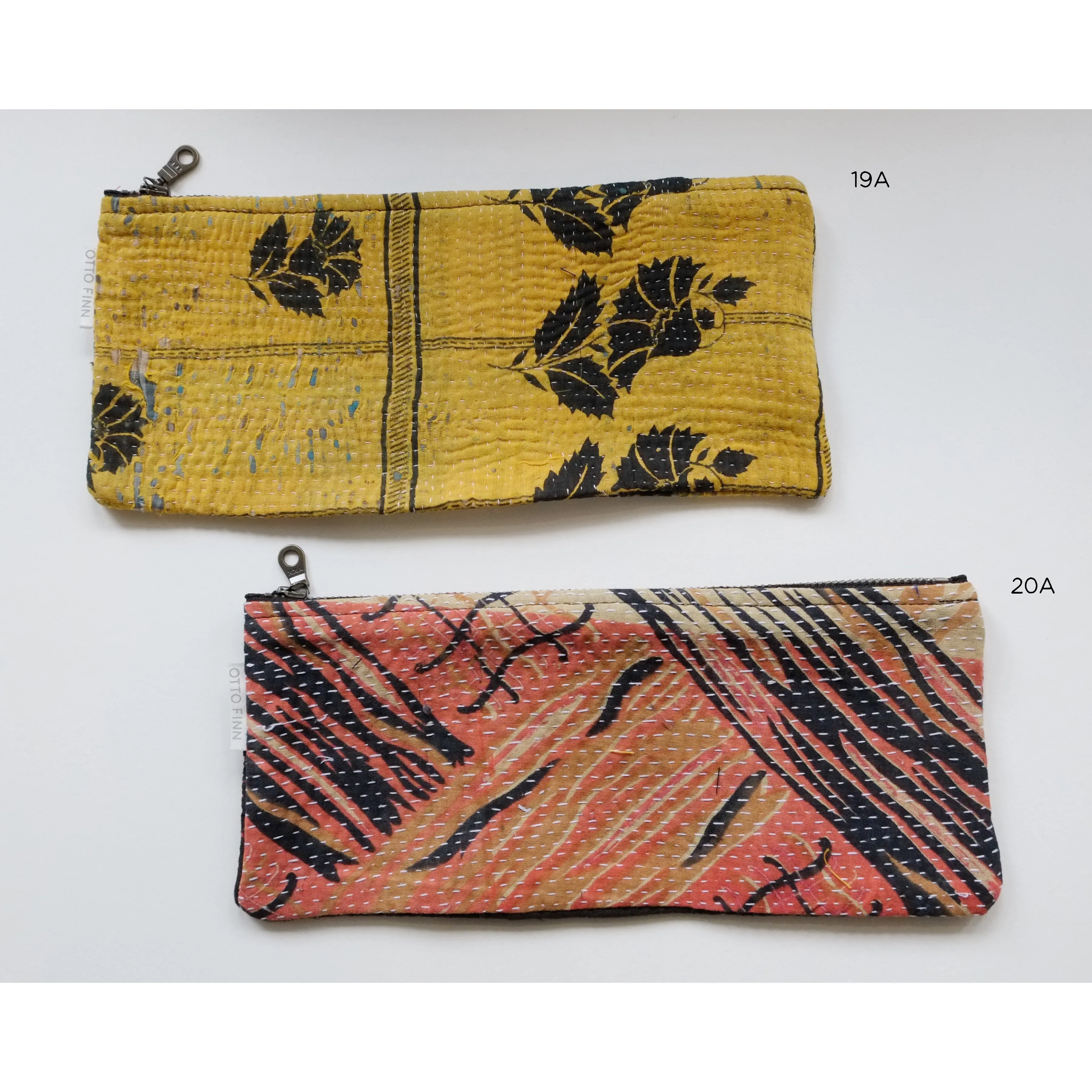 Kantha Scrap Flat Zip Pouch (14 available)