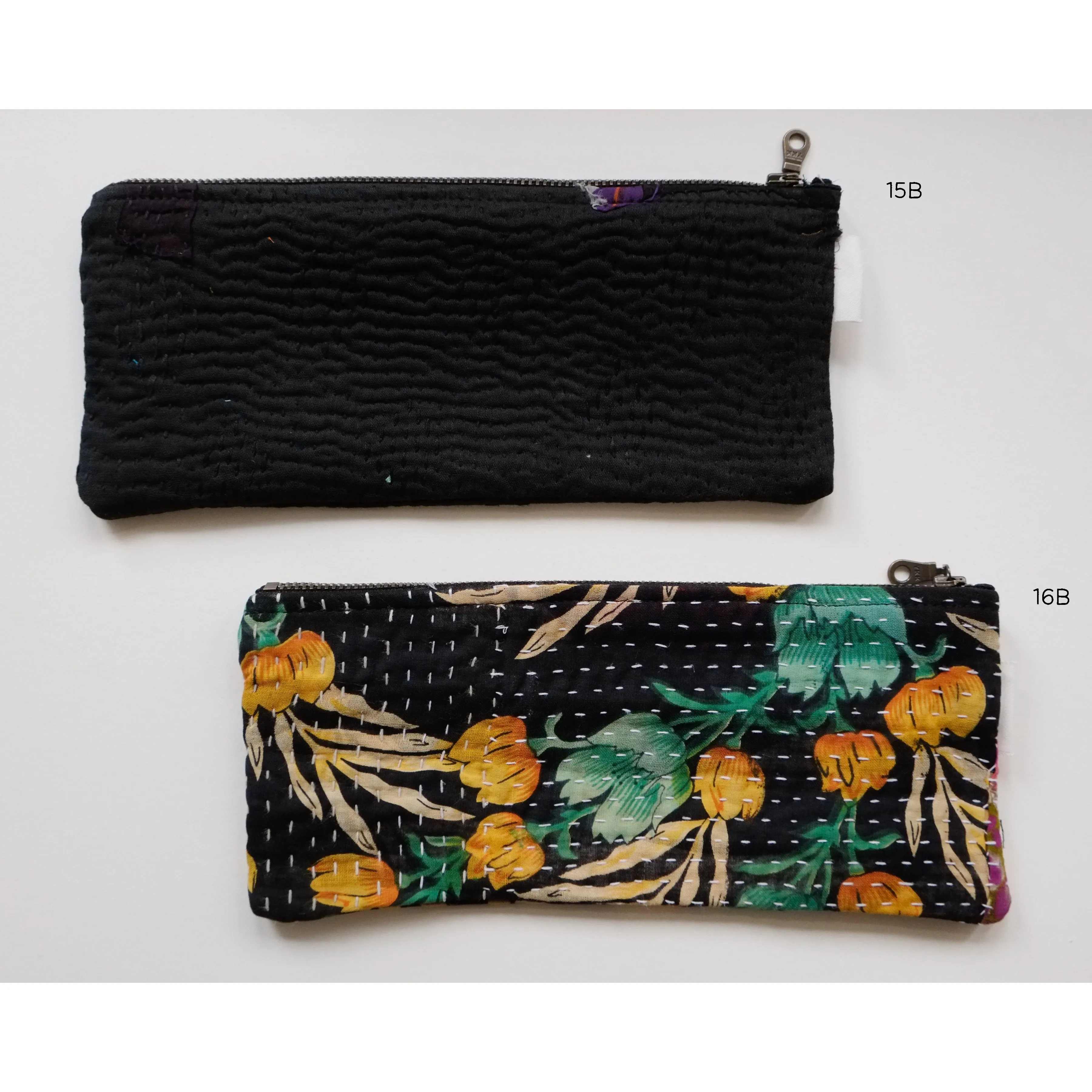 Kantha Scrap Flat Zip Pouch (14 available)