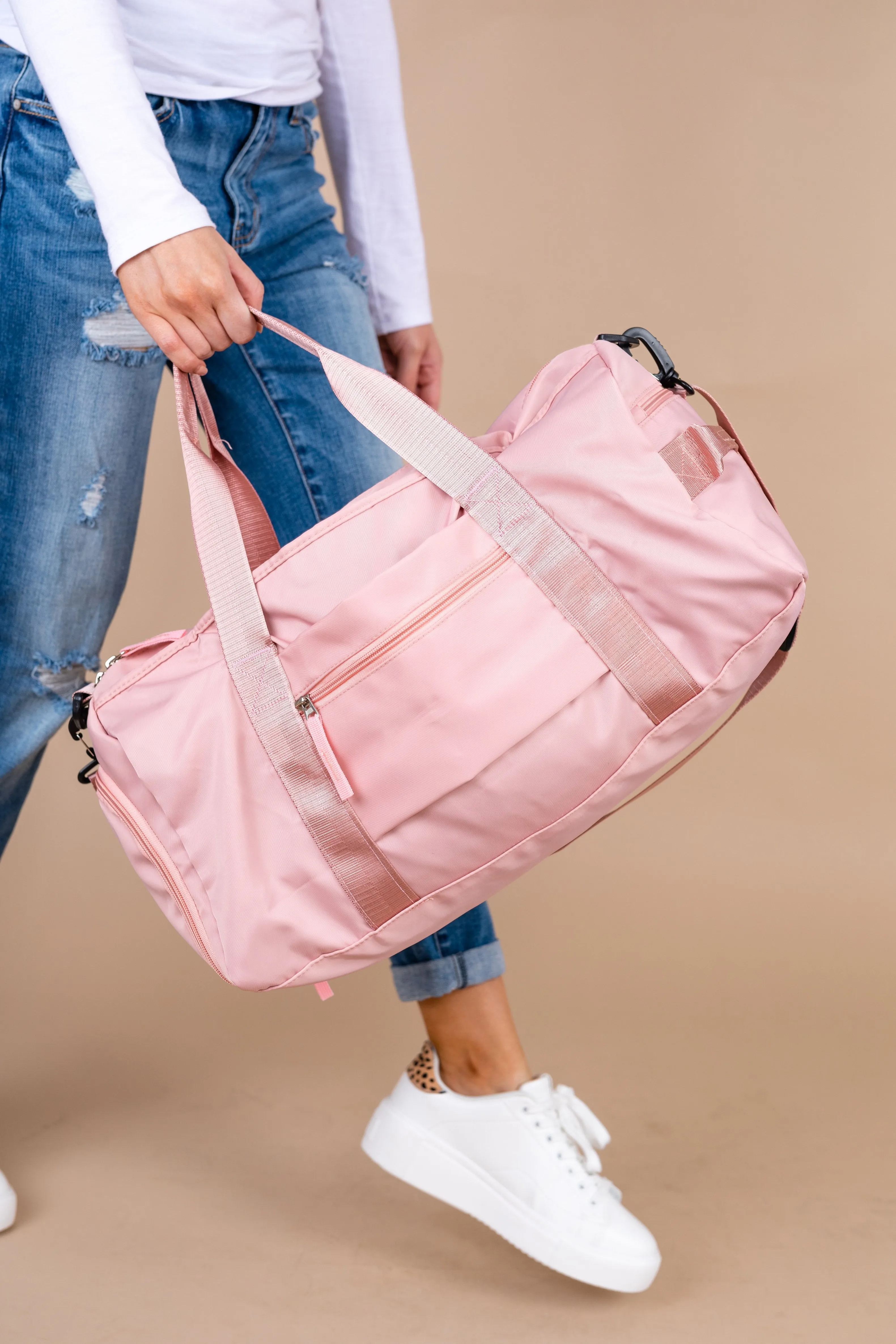 Let's Get Going Blush Pink Duffle Bag