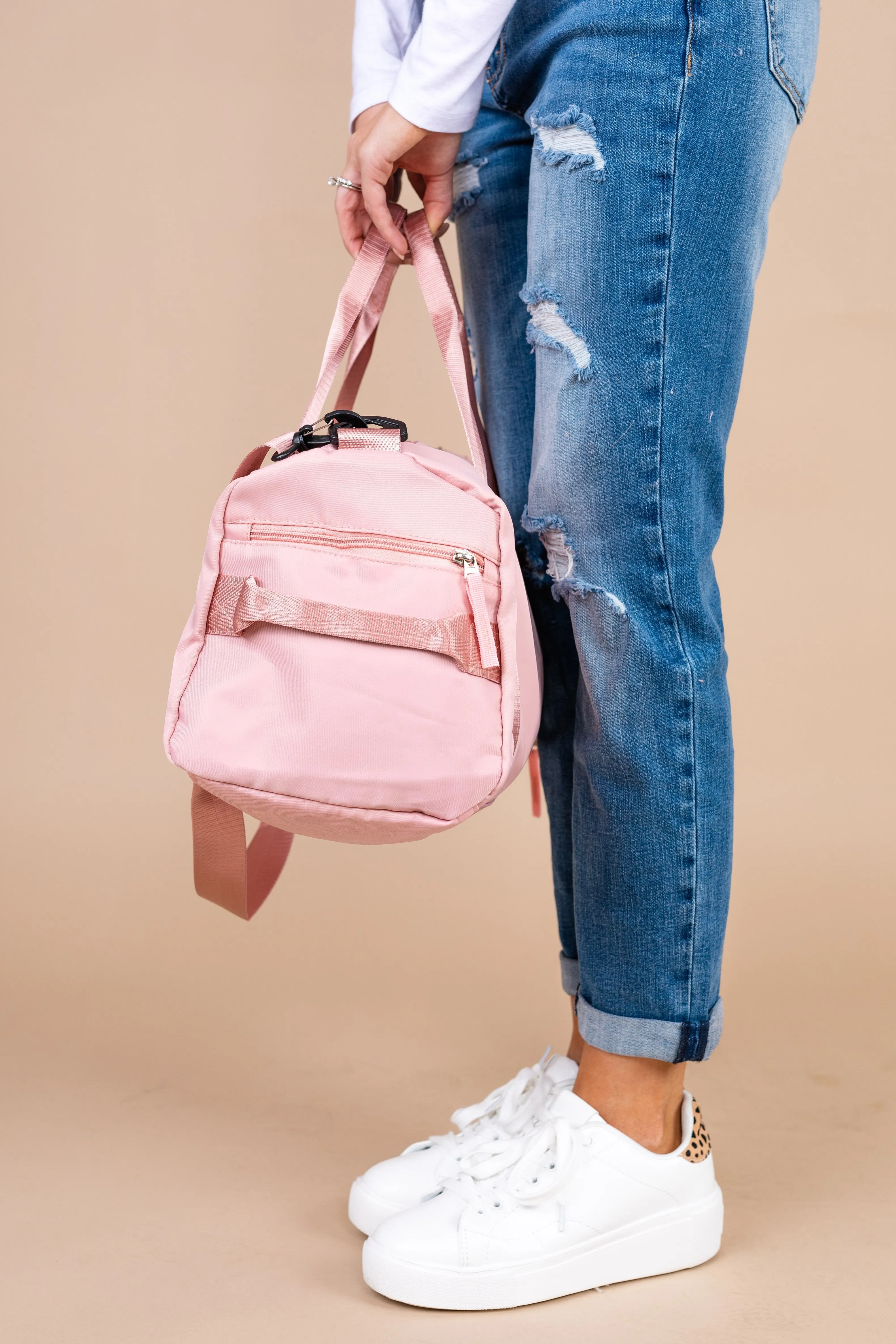 Let's Get Going Blush Pink Duffle Bag