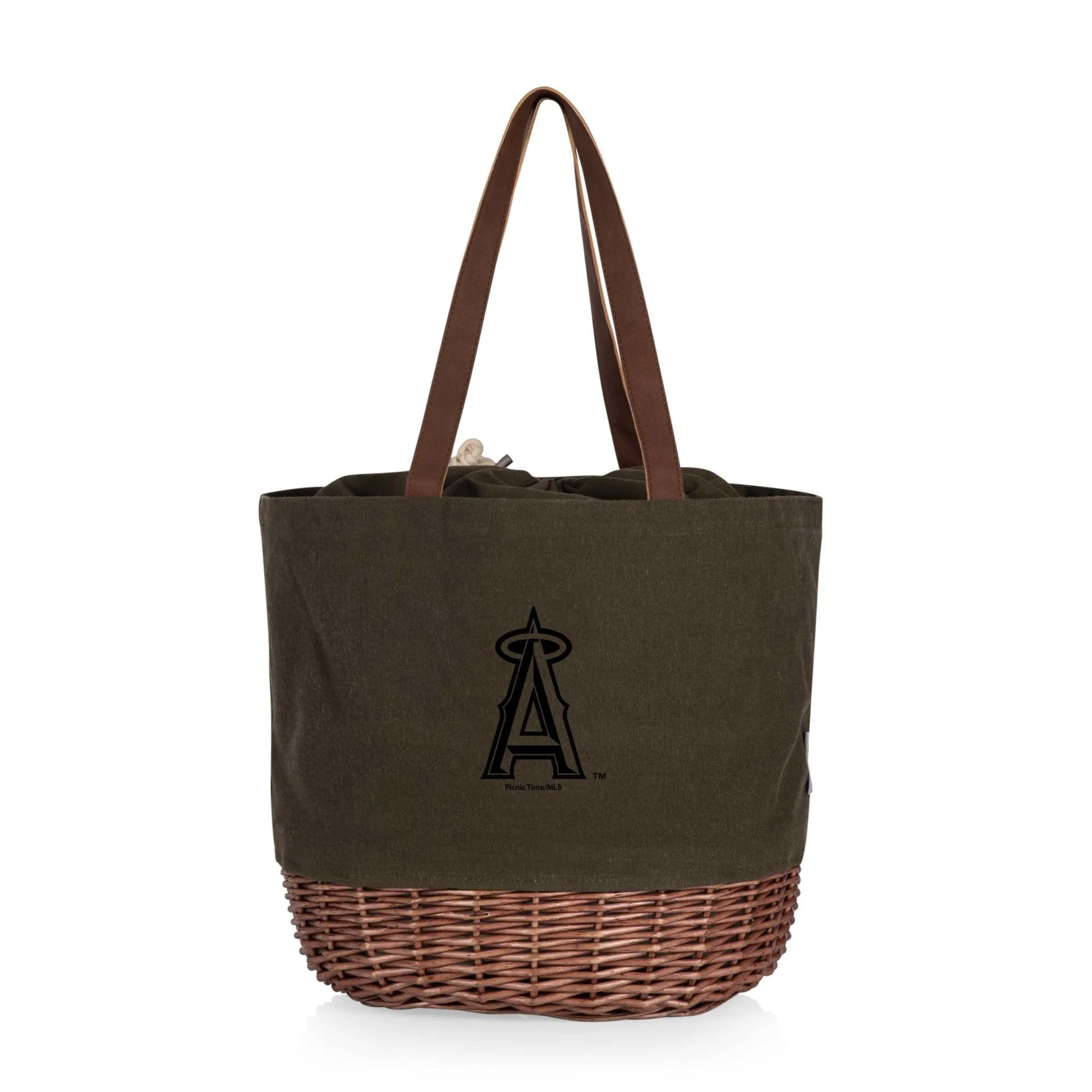 Los Angeles Angels - Coronado Canvas and Willow Basket Tote