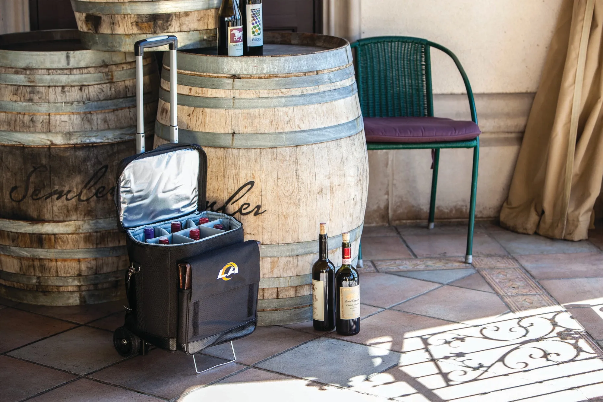 Los Angeles Rams - Cellar 6-Bottle Wine Carrier & Cooler Tote with Trolley