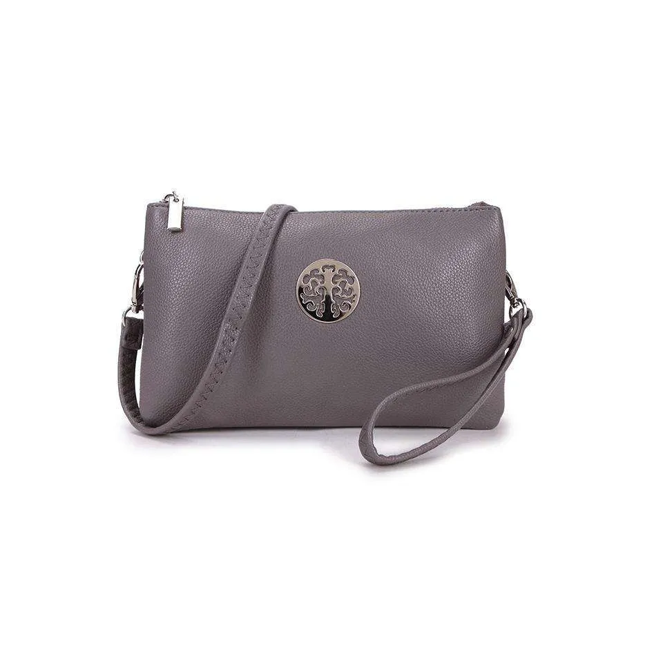 Medium Crossbody Bag With Wristlet Strap And Silver Tree Of Life Logo (Available in 21 Colours)