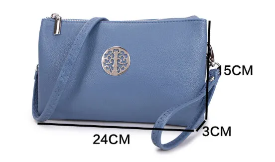 Medium Crossbody Bag With Wristlet Strap And Silver Tree Of Life Logo (Available in 21 Colours)