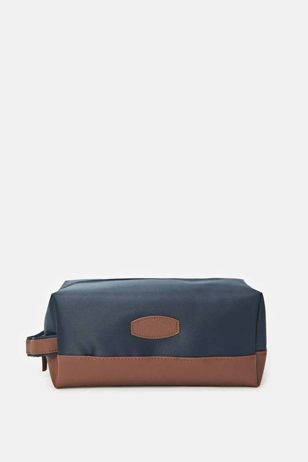 Men Navy And Tan Plain Pouches