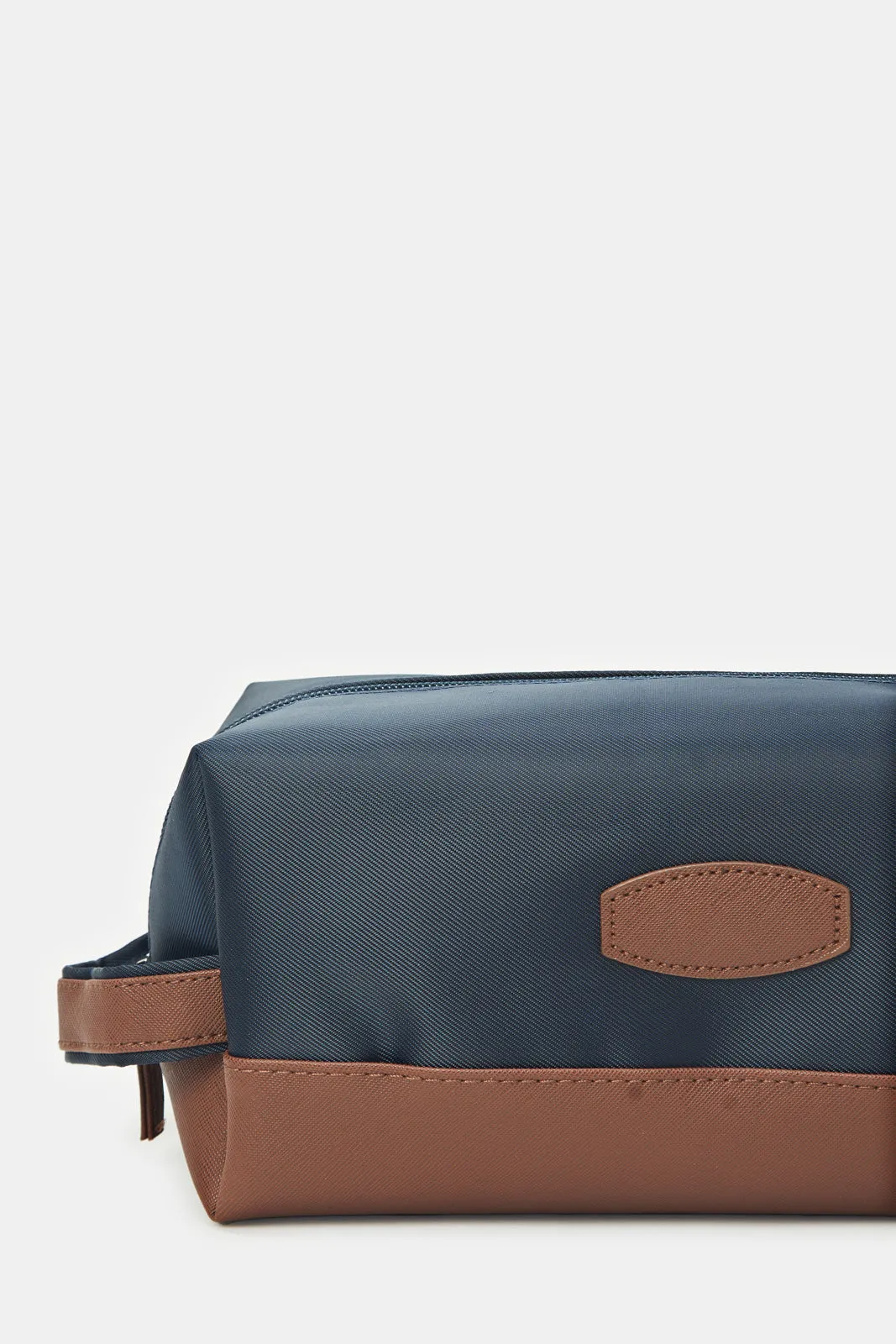 Men Navy And Tan Plain Pouches