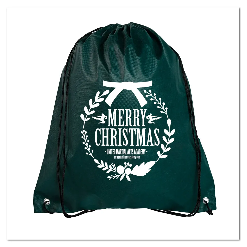 Merry Christmas Drawstring Nylon Bags