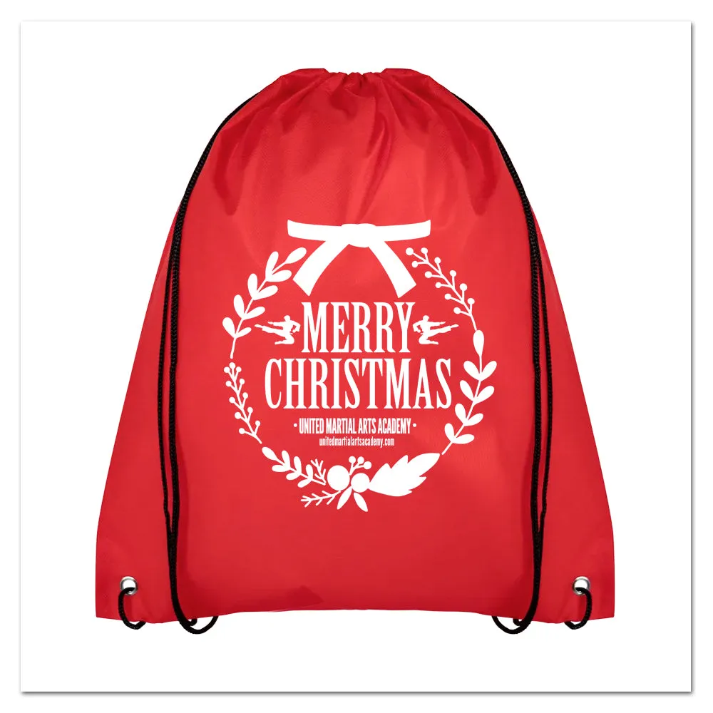 Merry Christmas Drawstring Nylon Bags